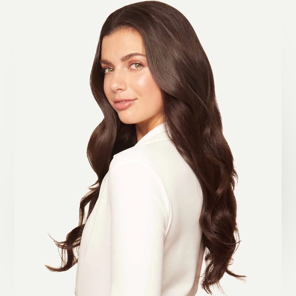 20" Seamless Chocolate Brown Luxy Clip-In Hair Extensions - never altered